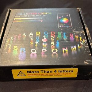 LED Alphabet Reading Lights with App Control the letter  ( K. ) .